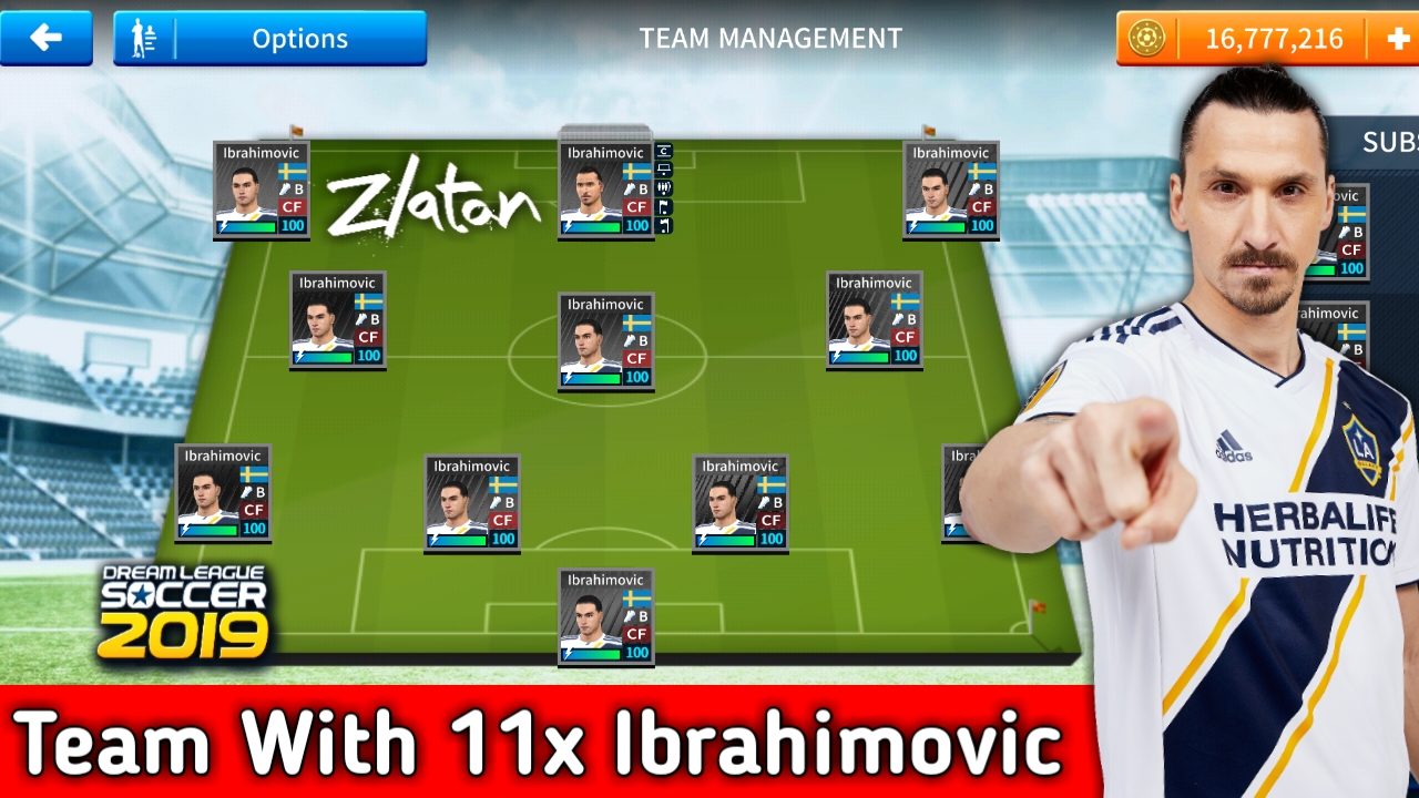 Dream League Soccer 2019 All Players Are Zlatan Ibrahimovic