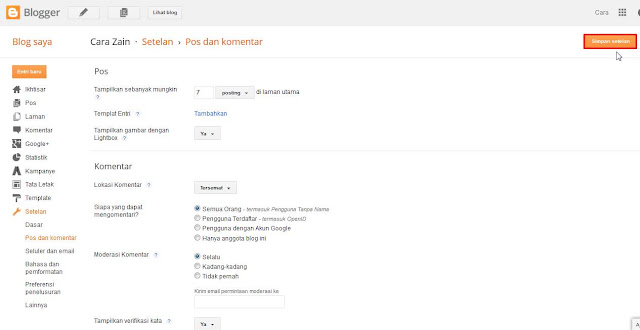 Cara Mengaktifkan Moderasi Komentar Di Blog Terbaru