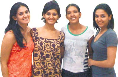 Singer Neeti Mohan (Right) with her Younger Sisters Mukti Mohan (Left), Shakti Mohan (Second from Left) & Kriti Mohan (2nd from Right) | Singer Neeti Mohan Family Photos | Real-Life Photos