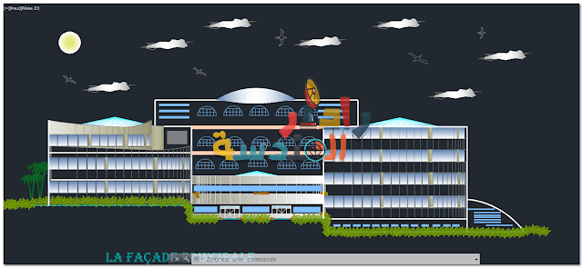 مشروع مجمع تجاري Dwg 