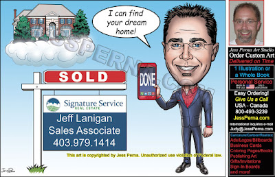 Signature Service Sold Sign Business Card Caricature