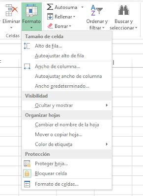 como cambiar el tamaño de las columnas y filas en excel