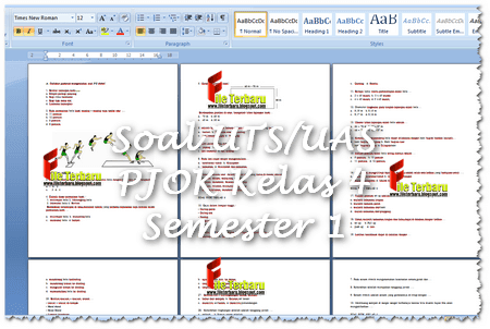 Soal UTS/UAS PJOK Kelas 4 Semester 1