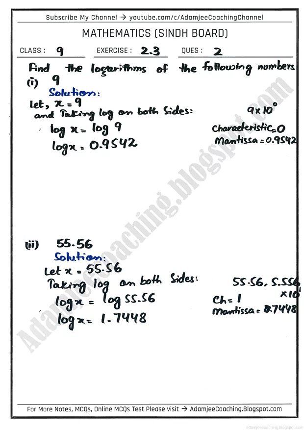 logarithms-exercise-2-3-mathematics-9th