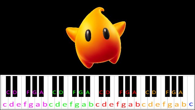 Luma Theme (Super Mario Galaxy) Piano / Keyboard Easy Letter Notes for Beginners