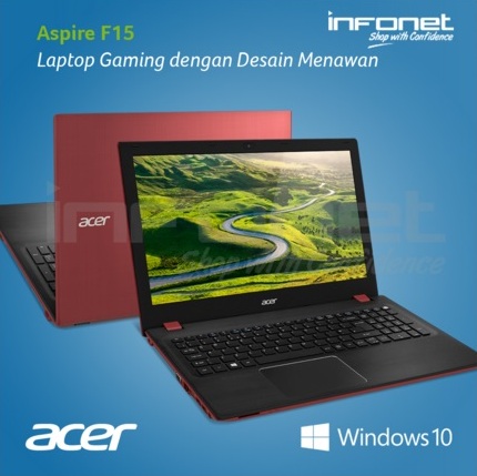 Harga Laptop Acer Aspire F15 F5-572G Tahun 2017 Didukung Dengan Spesifikasi Processor Core i7 6500U