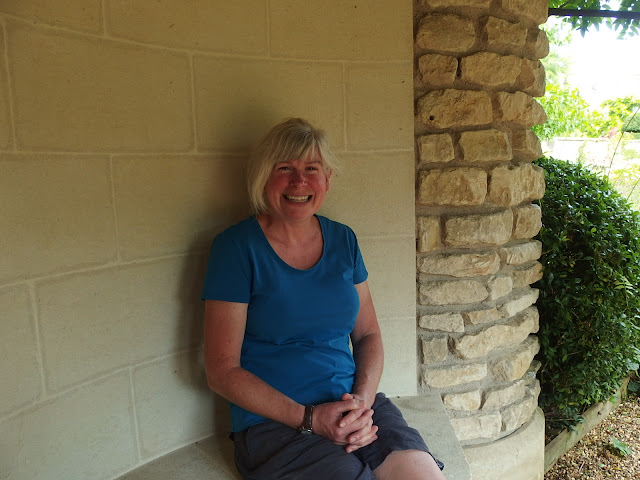 Jane Moore in the gazebo at Bath Priory hotel