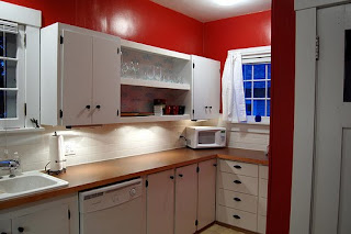 Red Kitchen Paint After much debate I decided to paint my kitchen red