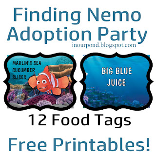 FREE Printables for Finding Nemo ADOPTION Party from In Our Pond