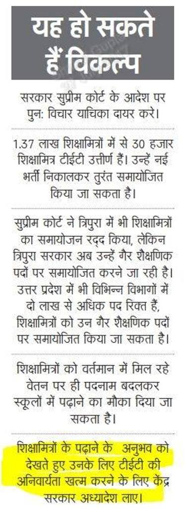 शिक्षामित्रों के लिए यह हो सकते हैं विकल्प, सरकार सुप्रीमकोर्ट के आदेश पर पुन: विचार याचिका दायर करे