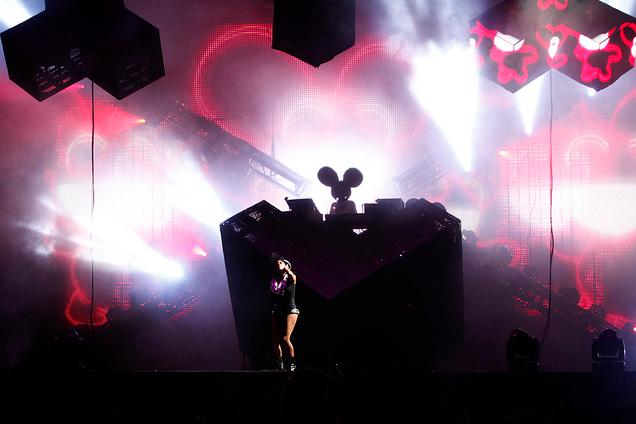 Deadmau5 does his DJ set with a guest spot from singer Sofia Sofi Toufa