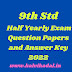 9th Std Half Yearly Model Question Paper & Original Question Paper 2022