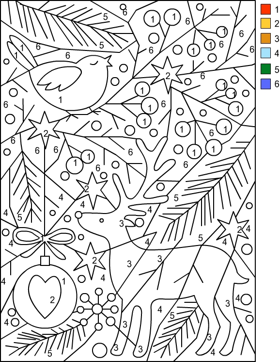 Nicole's Free Coloring Pages: CHRISTMAS * Color by Number