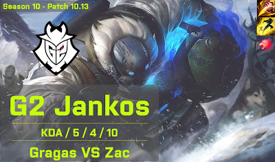 G2 Jankos Gragas JG vs Zac - EUW 10.13