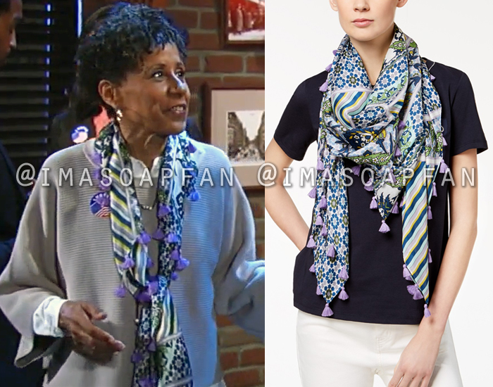 Stella Henry, Vernee Watson, Multicolored Printed Scarf, Weekend Max Mara, General Hospital, GH