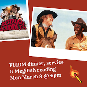 Purim dinner, service, and Megillah reading - March 9