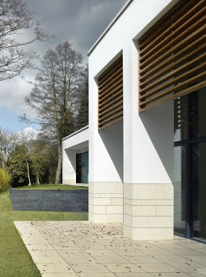 Interesting White Pillars with Wooden Shutters in Project House780