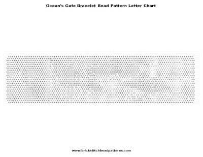Free "Ocean's Gate" Landscape Art Bracelet Seed Bead Pattern Letter Chart