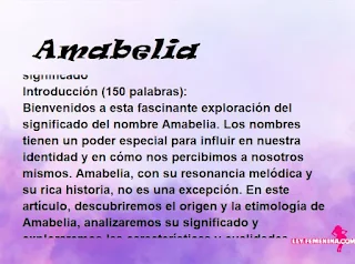 significado del nombre Amabelia