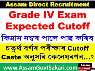 Assam Direct Recruitment Grade IV Cut Off Marks 2022