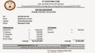 Contoh Slip Gaji Bahasa Inggris
