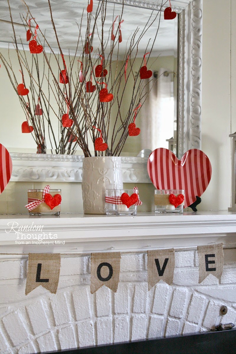 Valentine's Day Mantel 2015 - Random Thoughts Home