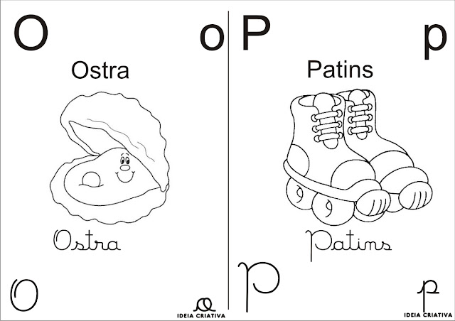 ALFABETO PARA COLORIR   4 TIPOS DE LETRA MEIO OFICIO