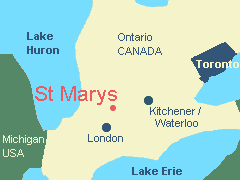 location of St Marys, Ontario