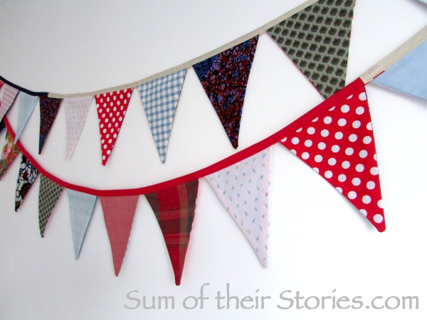 Bunting made from scraps of fabric