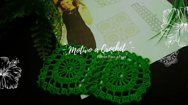 Motivo para tejer vestido a crochet - Patrón paso a paso