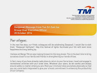 Deepavali Message from Tan Sri Zam Isa 2014