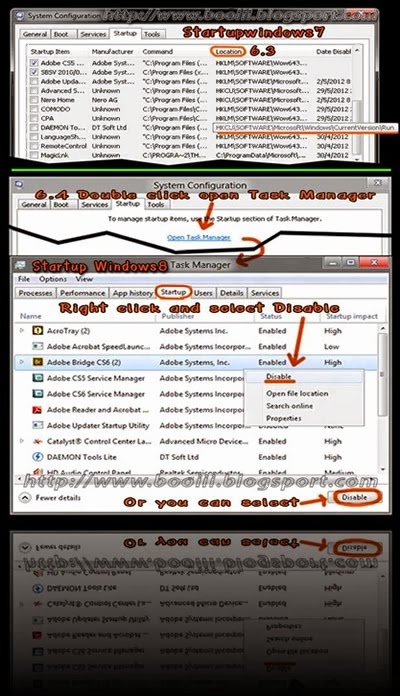 msconfig> Startup Tab in windows7,8