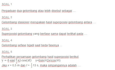 Contoh Soal Superposisi Gelombang