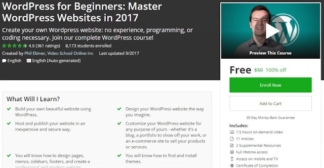 [100% Off] WordPress for Beginners: Master WordPress Websites in 2017|Worth 50$