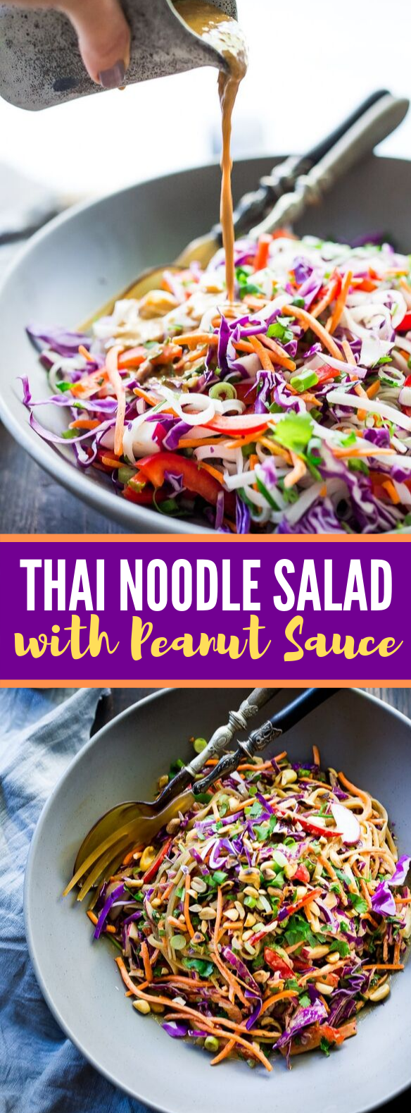 Thai Noodle Salad with the BEST EVER Peanut Sauce #vegan #glutenfree