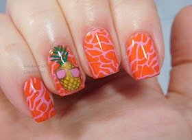 Les ananas: Winstonia Beach, Please! + Zoya Cam + Messy Mansion stamping polishes