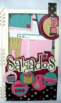 caderno de receitas scrapbook, caderno de receitas personalizado, cha de panela