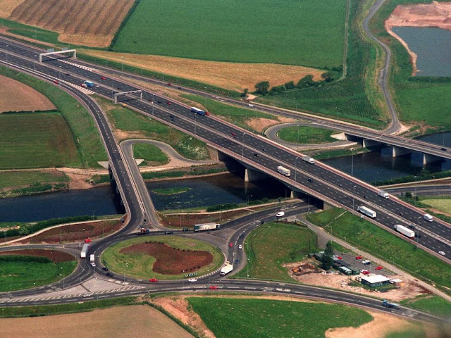 Aerial Photograph of M6 Junction 31 After 1993 Improvements