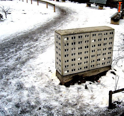 Miniature Buildings - Street Art by Evol Seen On www.coolpicturegallery.us