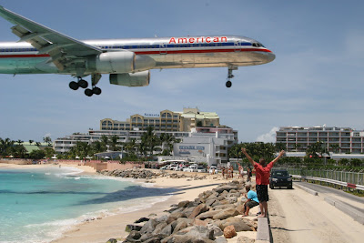 The airport where the runway is by a beach