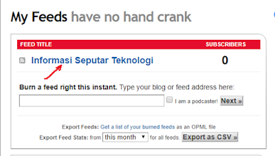 Cara mengatasi Error The feed does not have subscriptions by email enabled