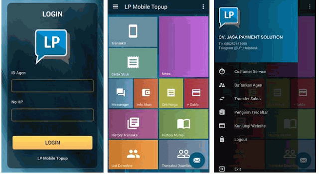Cara Login Aplikasi Android LP Mobile Topup Leon Pulsa