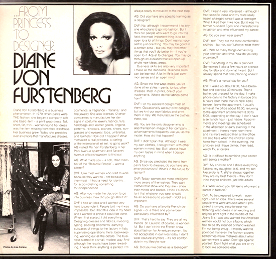 Mod and Mint: Vintage 1970s Interview Diane Von Furstenberg