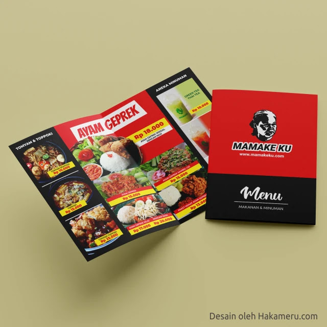 Desain menu makanan dan minuman usaha kuliner UMKM - Jasa desain grafis online Hakameru.com