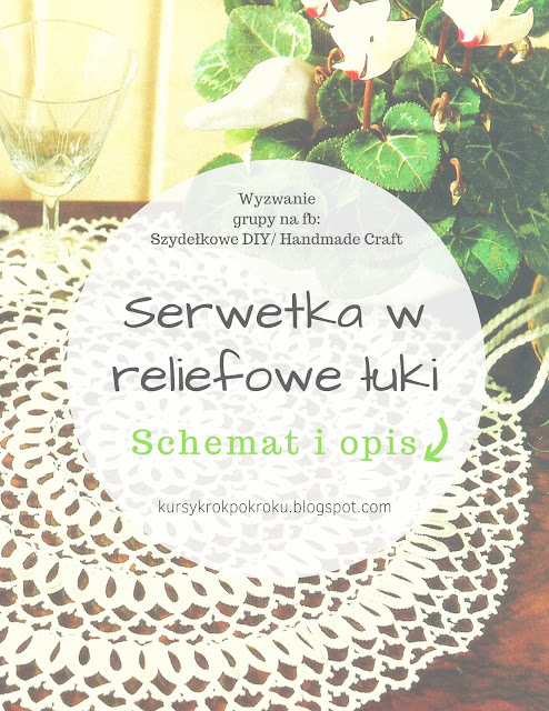 Serwetka w reliefowe łuki - schemat i opis