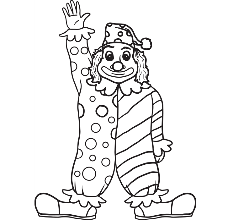 Colour Drawing Free HD Wallpapers: Cute Clown For Kid Coloring Page