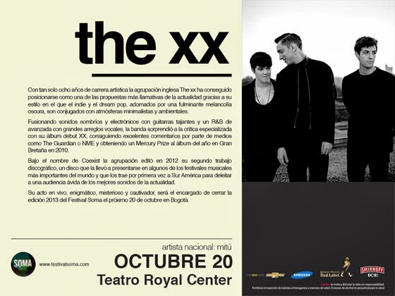 SOMA 2013: The xx se muda al Teatro Royal Center