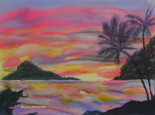 Hawaiian Coastal Sunset Art By Cori Solomon