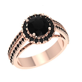 Black Diamond Halo Ring