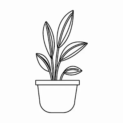 Desenho de vaso de planta